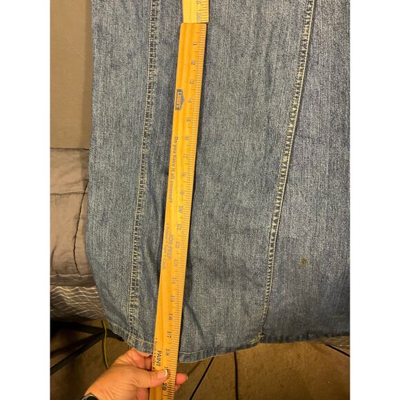 VTG Liz Claiborne Lizwear 14 Full Button Belted Medium Wash Short Sleeve Dress - Picture 6 of 7